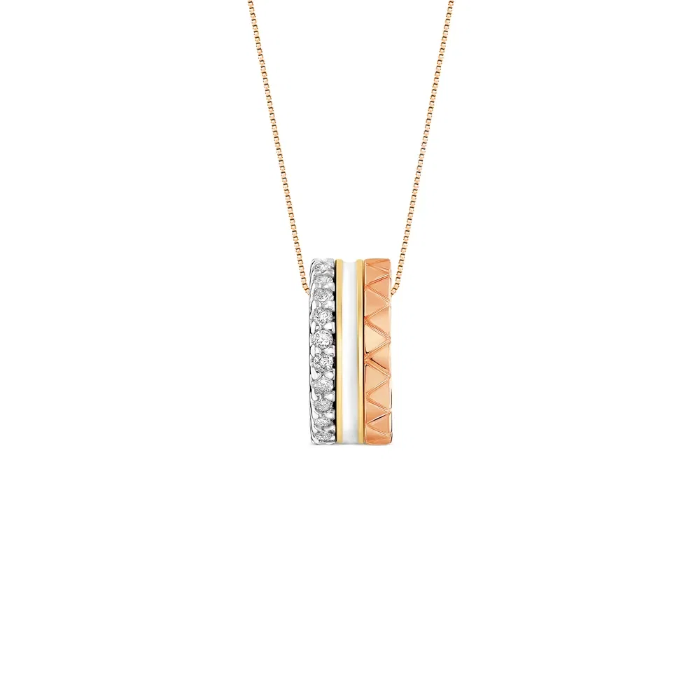 Pingente Icona em Ouro Amarelo, Ouro Branco e Ouro Rosé 18k com Diamantes, 10mm — imagem 1