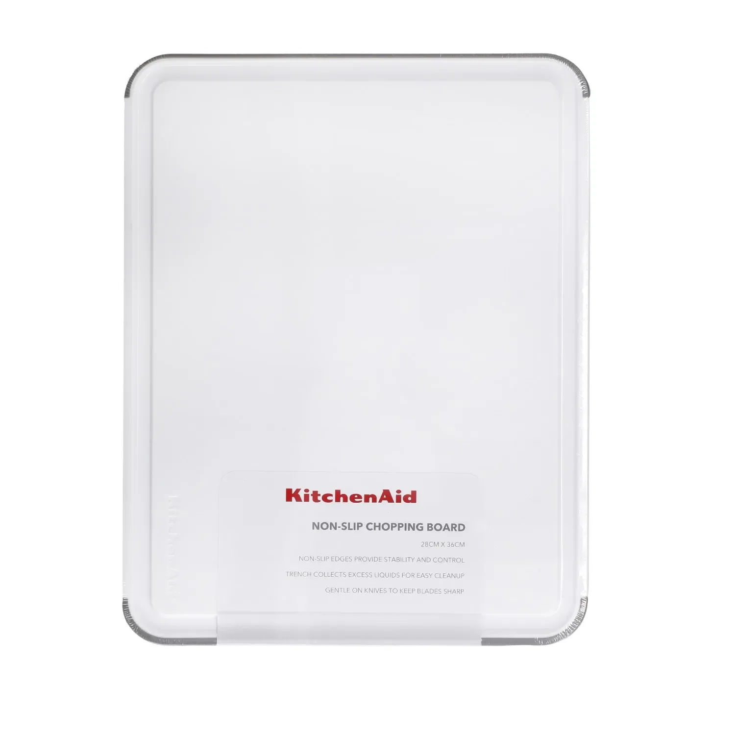 Tábua de Corte Antiderrapante Classic Retangular 35x28cm Branca Kitchenaid