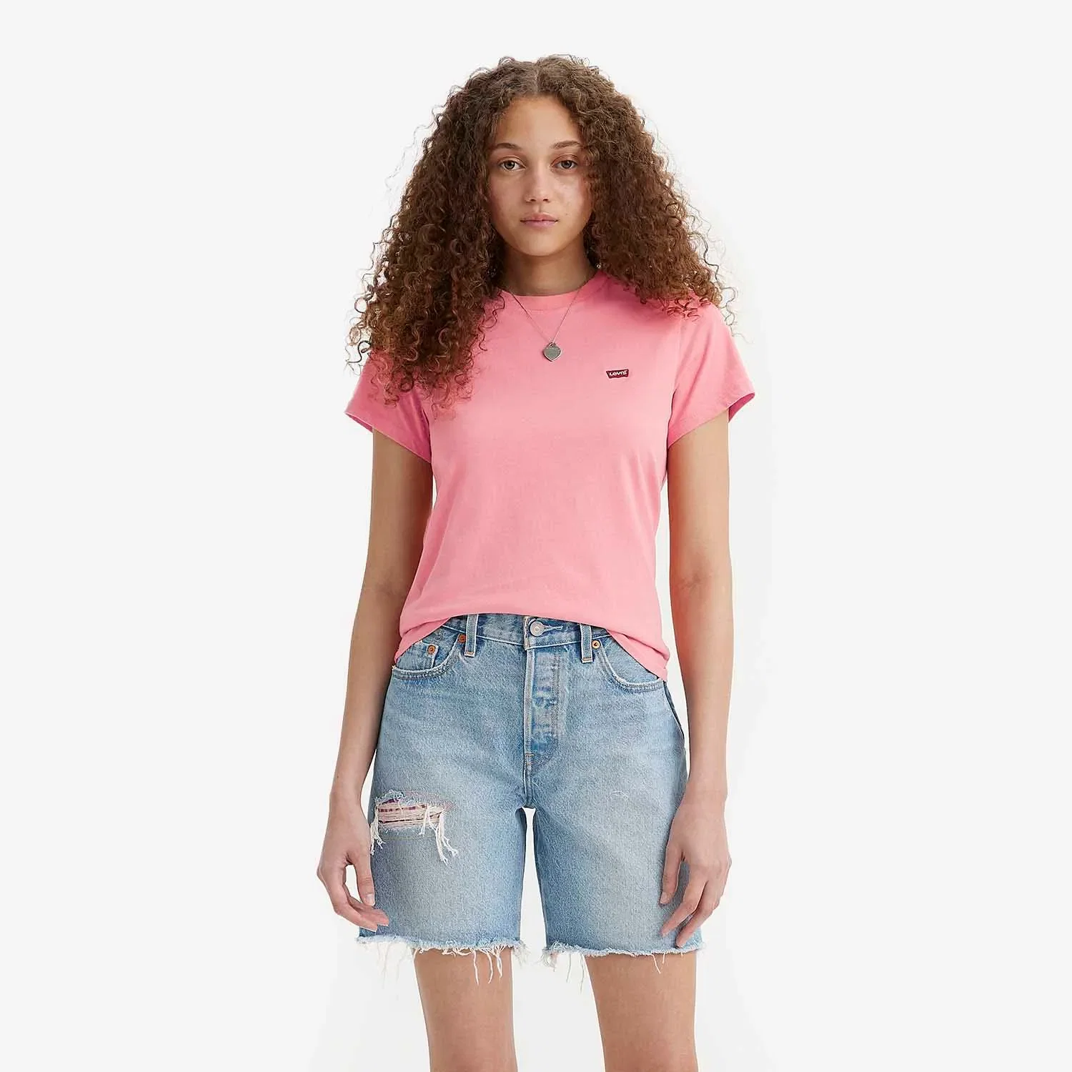 Camiseta Levi's® Perfect Rosa Manga Curta — imagem 1