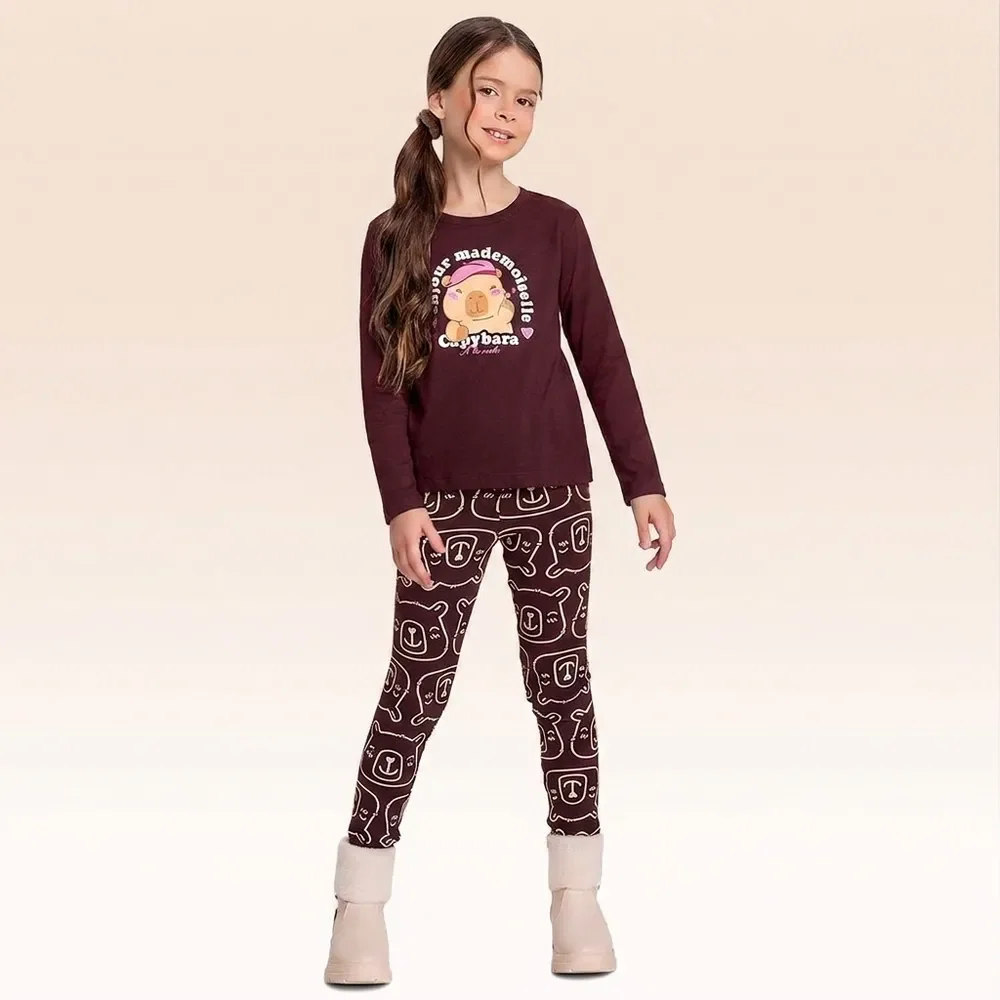 Conjunto blusa manga longa e legging