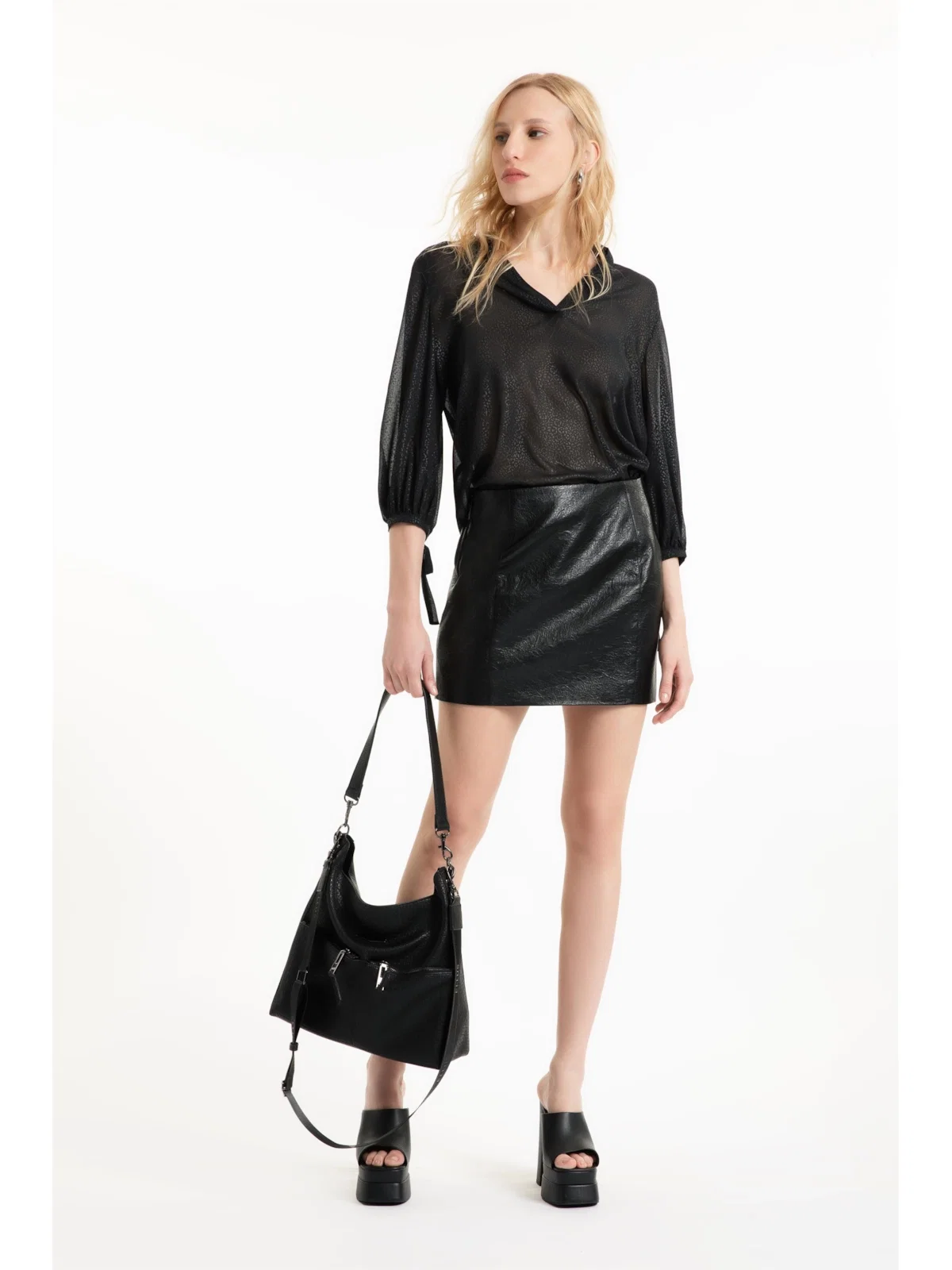 Blusa Microchiffon Print Preto