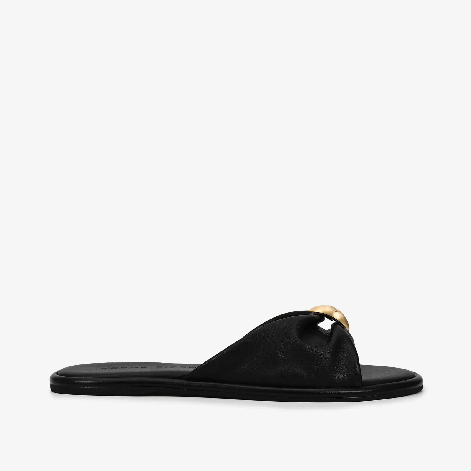 Slide Preto Couro