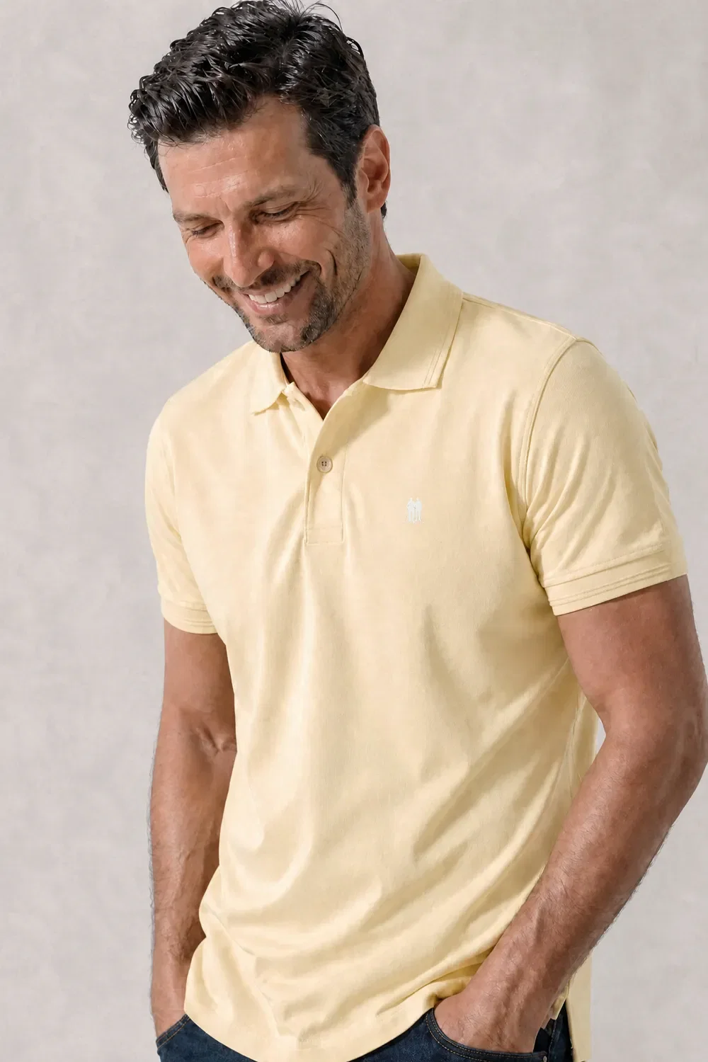 Polo Piquet Lisa Premium Polo Wear Bege Claro