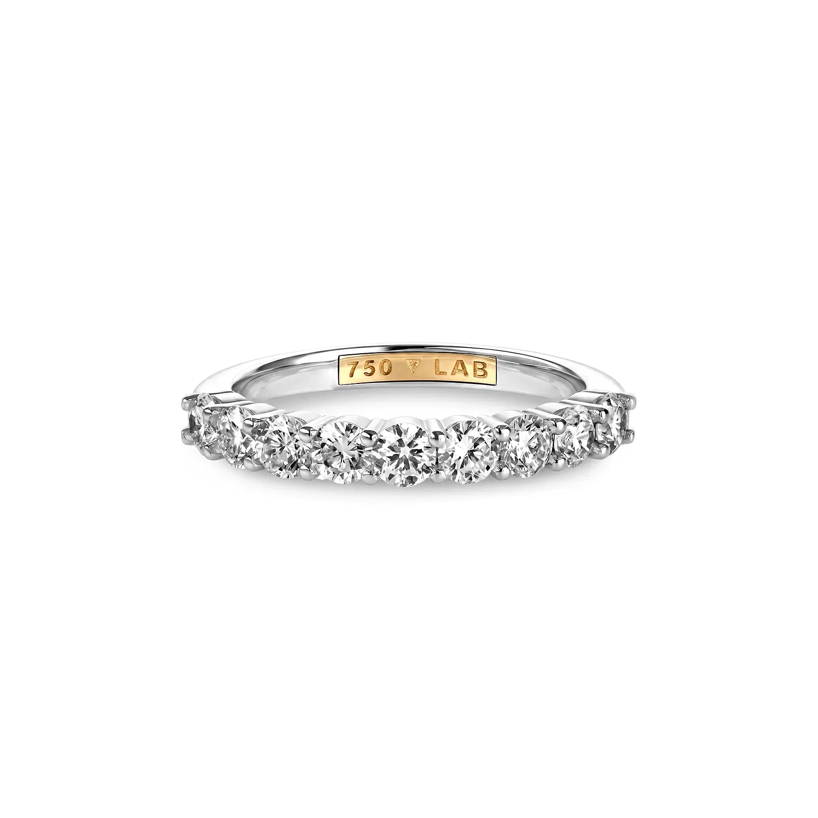 Meia Aliança Cielo em Ouro Branco com Diamante de Laboratório 0,10 ct — imagem 1