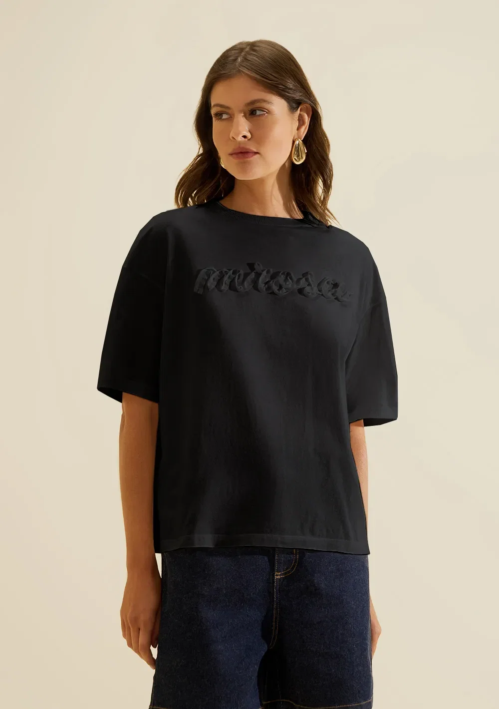 Camiseta Manga Curta Arabesca Preto