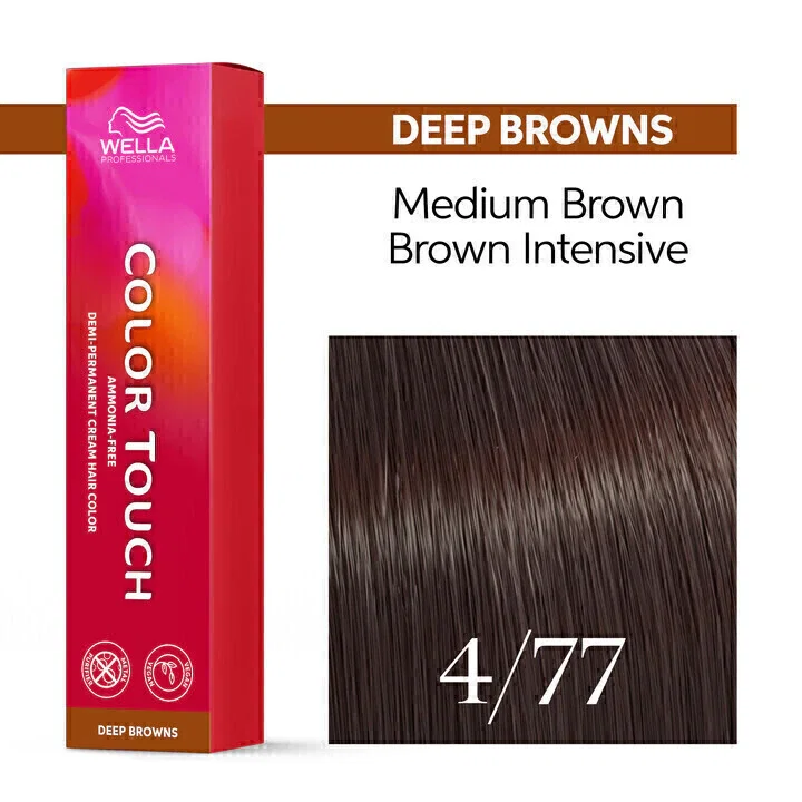Tonalizante Wella Color Touch 4/77 Castanho Médio Marrom Intenso