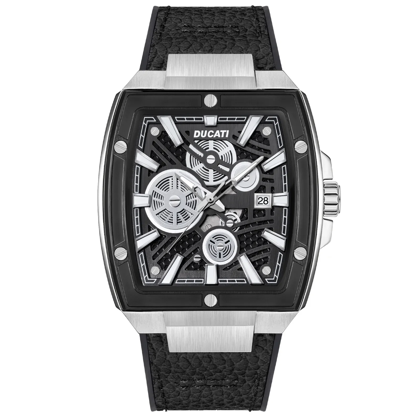 Relógio Ducati DT002 Masculino Silicone e Couro Preto DTWGB0000701 — imagem 1