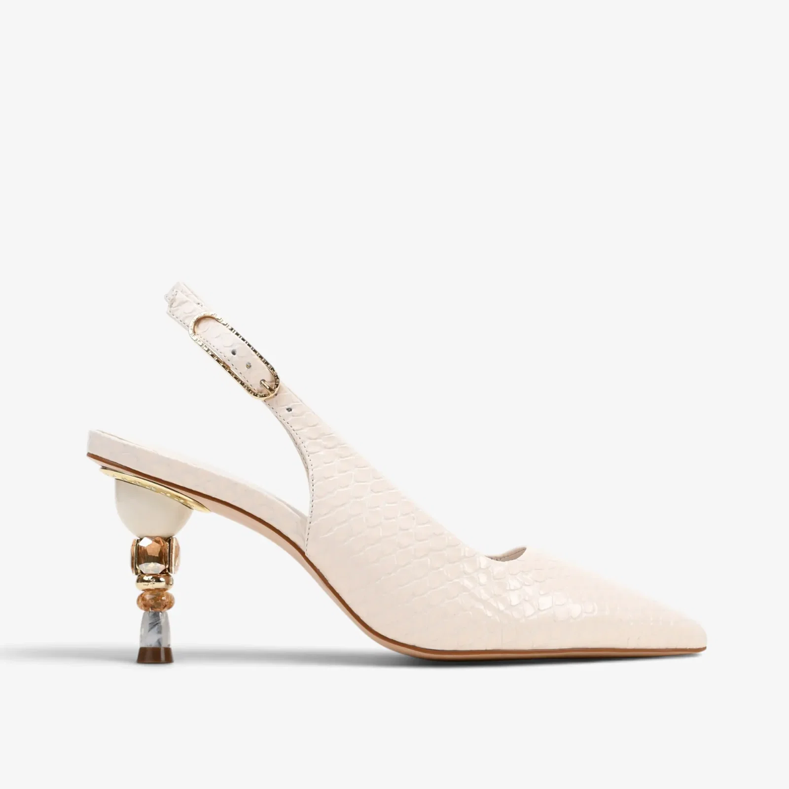 Slingback Mineral Off White Prisma Snake — imagem 1