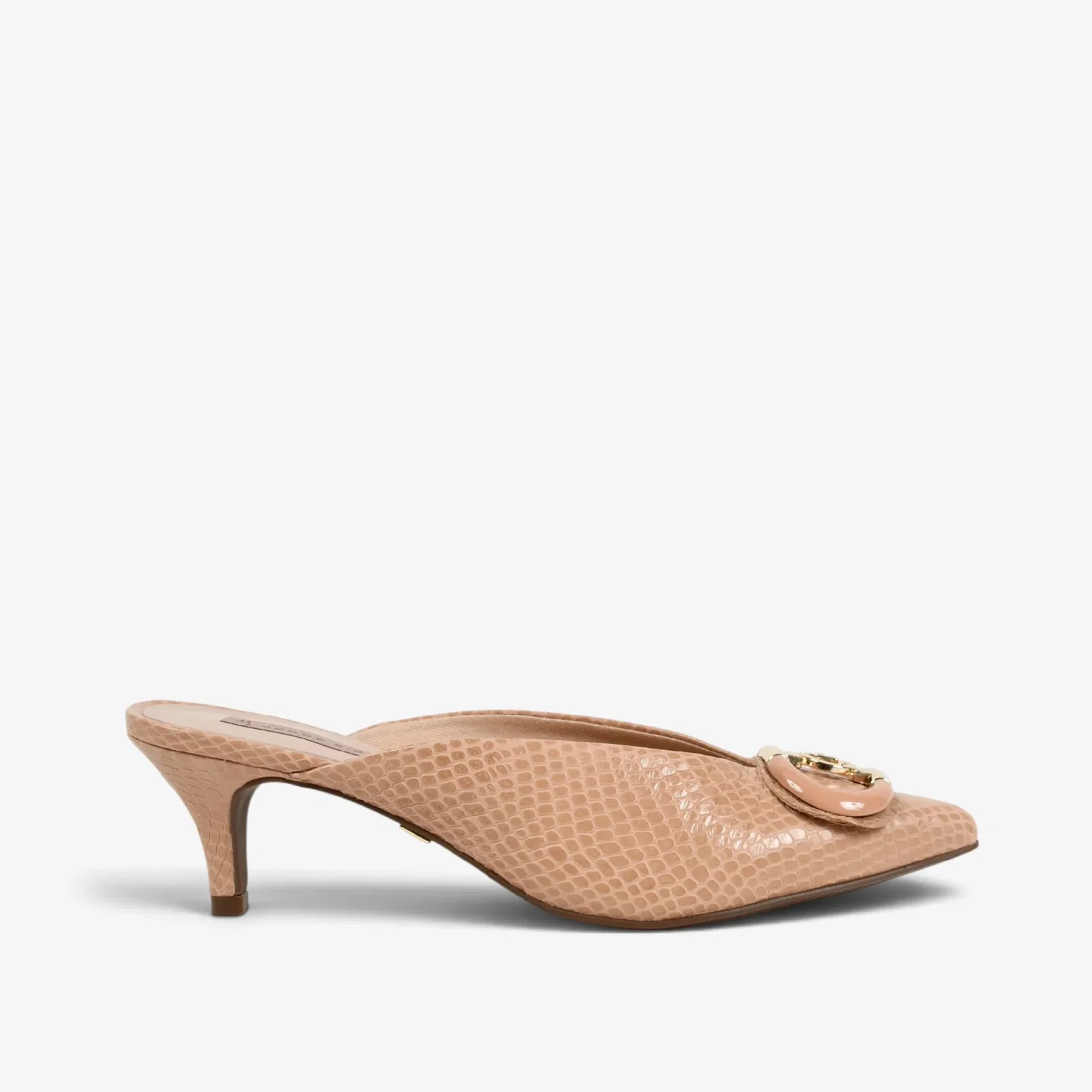 Mule Nude Blush Couro Snake — imagem 1