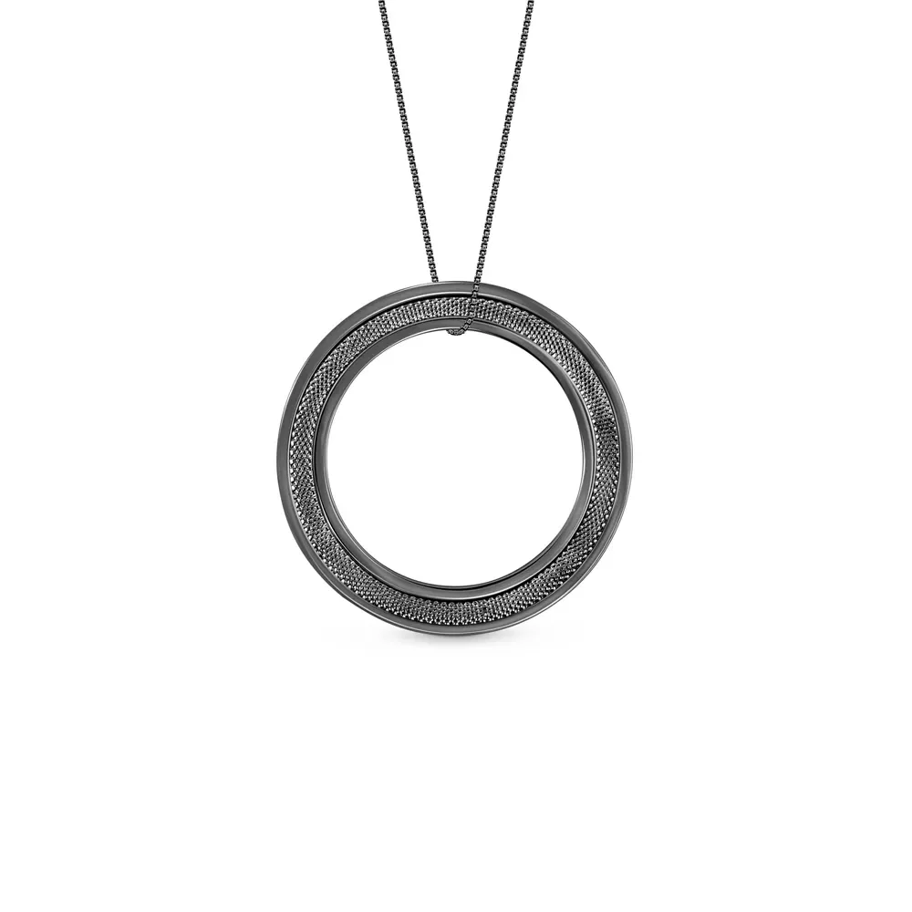 Pingente Oxford Man em Prata 925 com Ródio Negro, 23mm — imagem 1