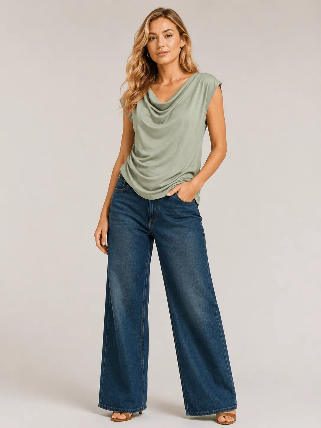 Blusa Manga Curta Franzido Lateral - Verde