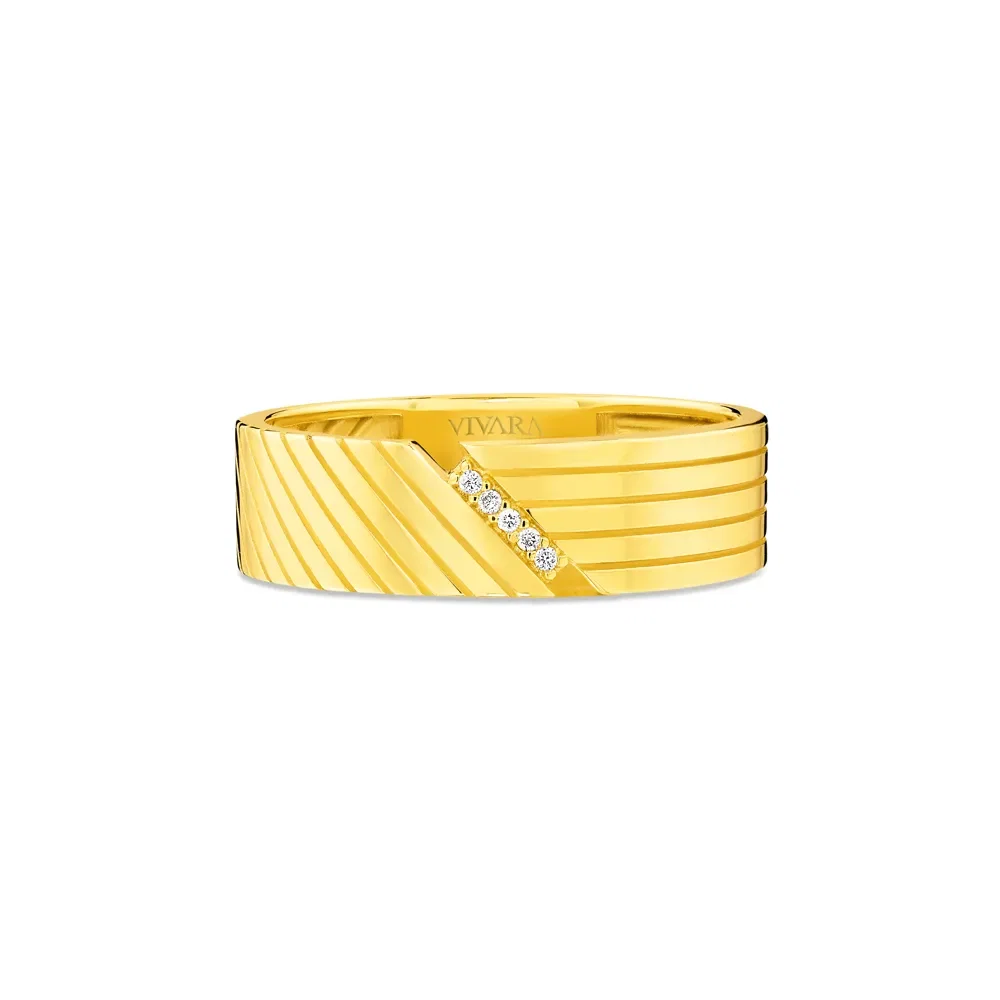Anel Line em Ouro Amarelo 18k com Diamantes — imagem 1