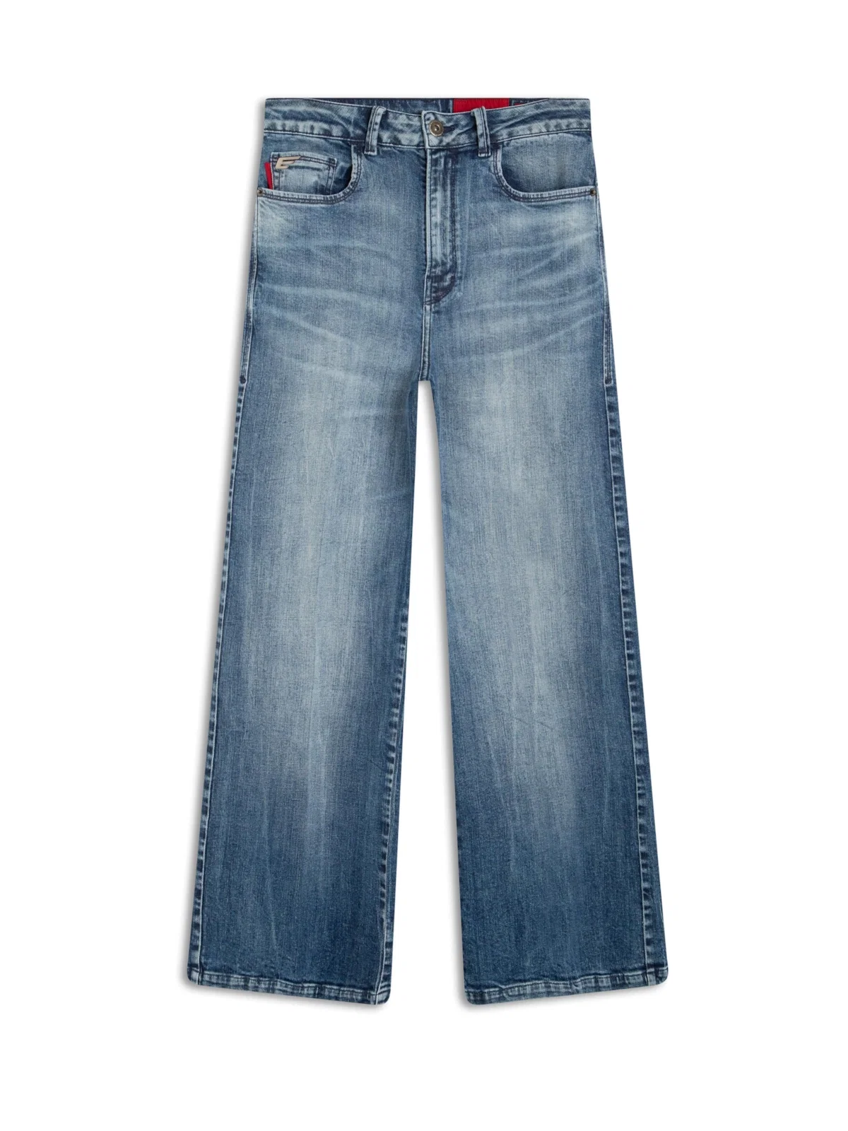 Calça Jeans Wide Leg Cropped 1622-Lav.Claro C/ Tie Dye — imagem 1