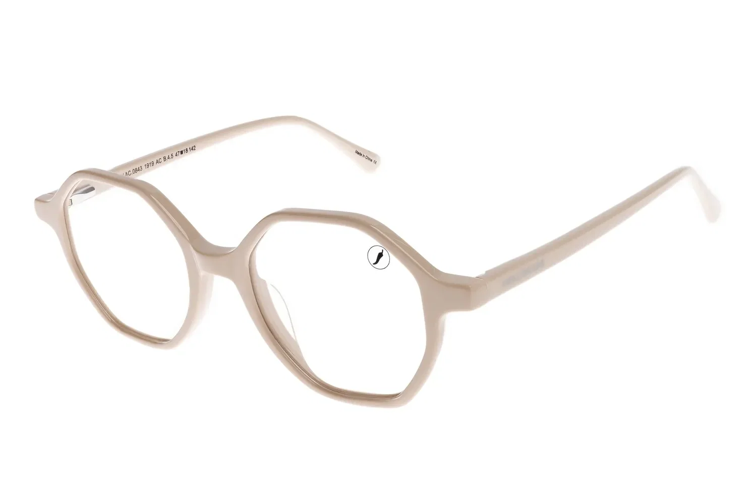 Armação Para Óculos de Grau Feminino Ótica Chilli Beans Hexagonal AC Branco — imagem 1