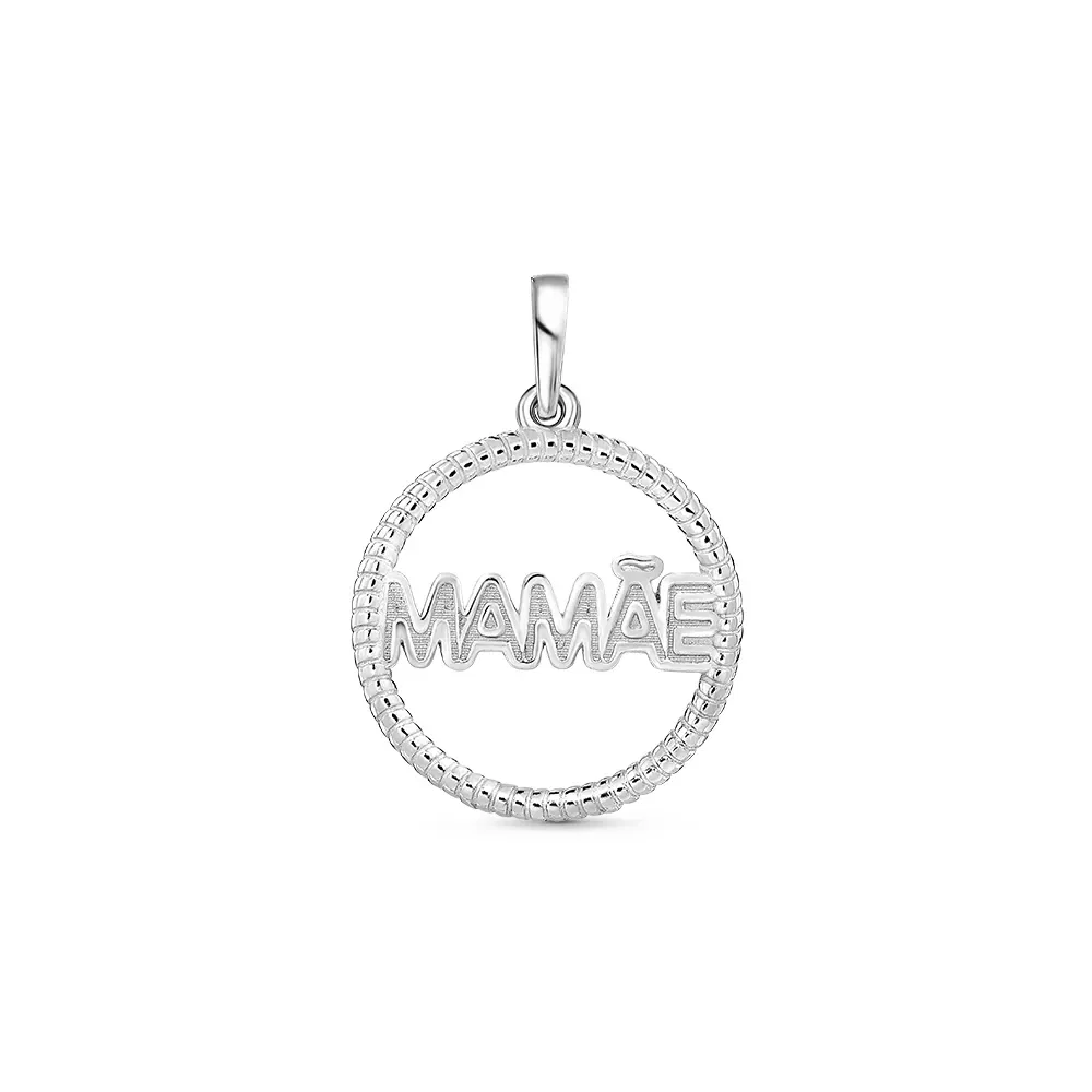 Pingente Life Mama Medalha Mamãe em Prata 925 — imagem 1