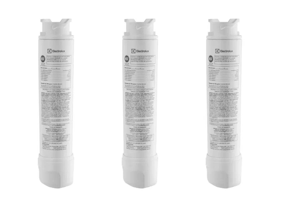 Kit Filtro de Água para Geladeira Electrolux DM85X, DM86X, DM86V, DM90X, DM91X, DQ90X, IQ8IS e IQ8IB (3 unidades) — imagem 1