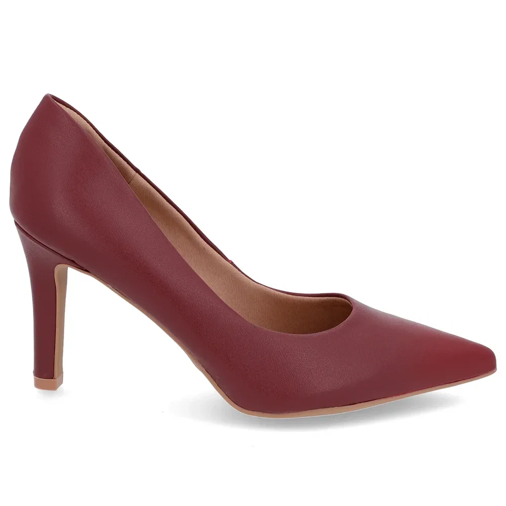 Scarpin Salto Alto Couro Vermelho Bico Fino — imagem 1