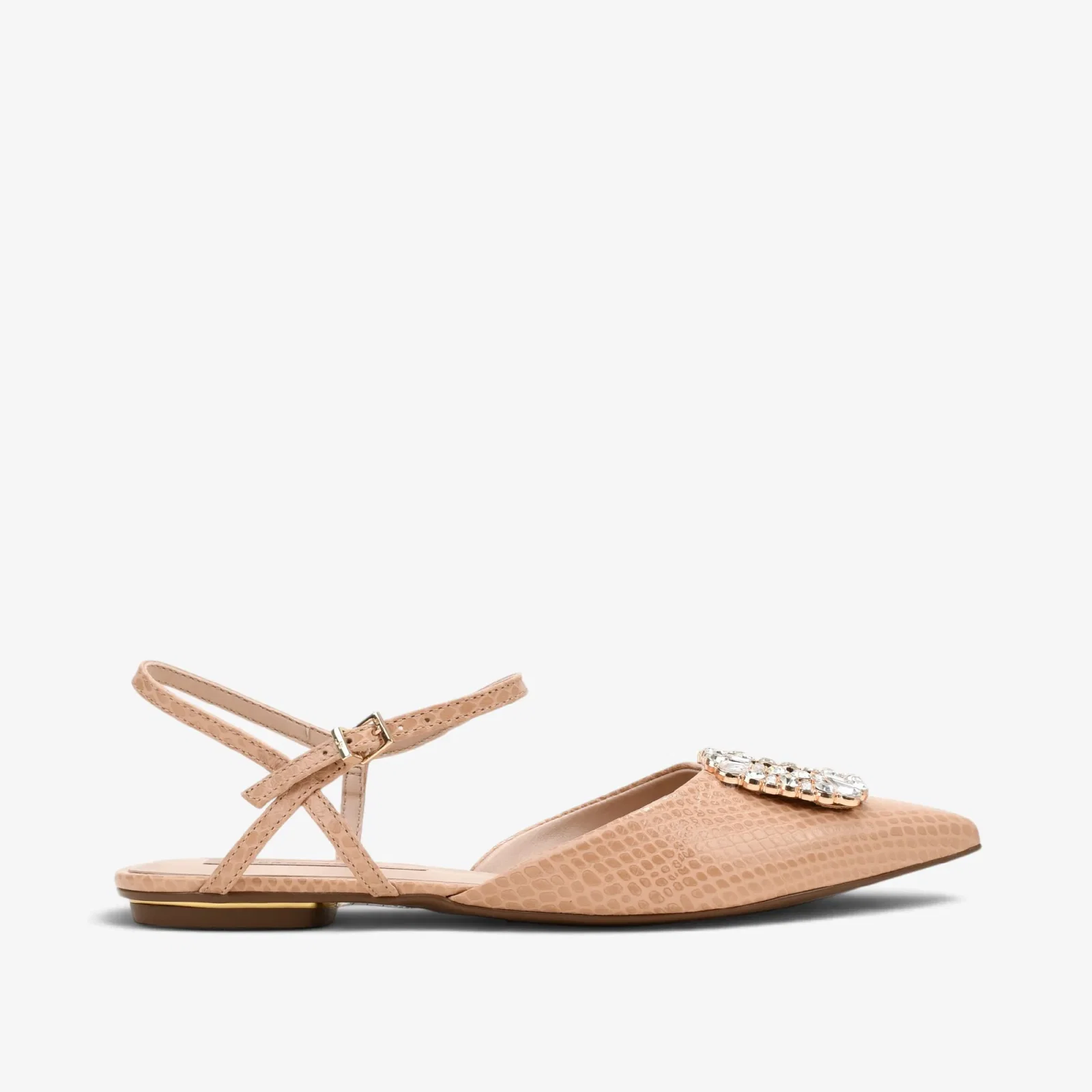 Slingback Nude Blush Couro