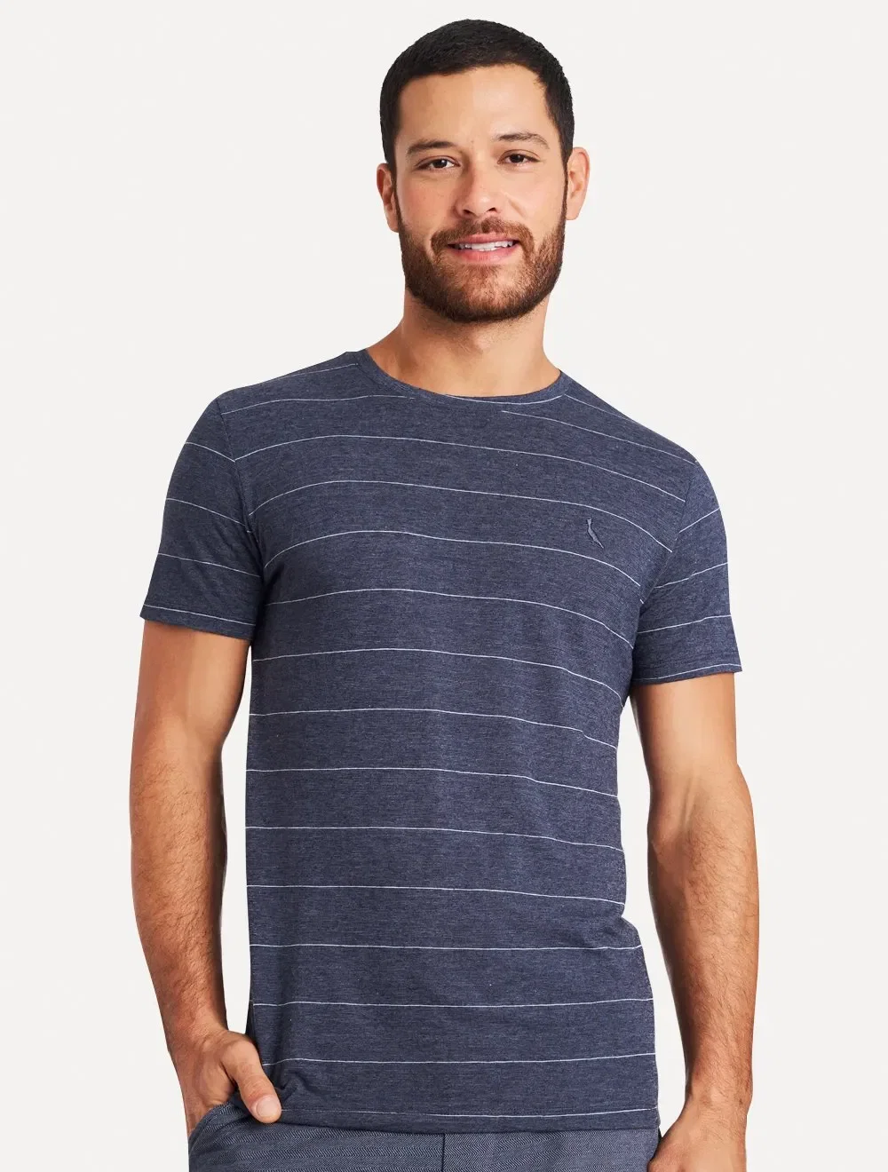 Camiseta Reserva Masculina Listrado Nice Azul Marinho