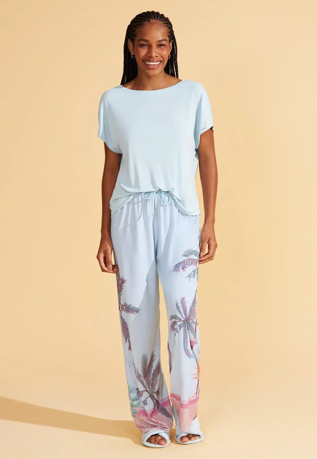 Pijama Manga Japonesa Com Calça de Microfibra Recco