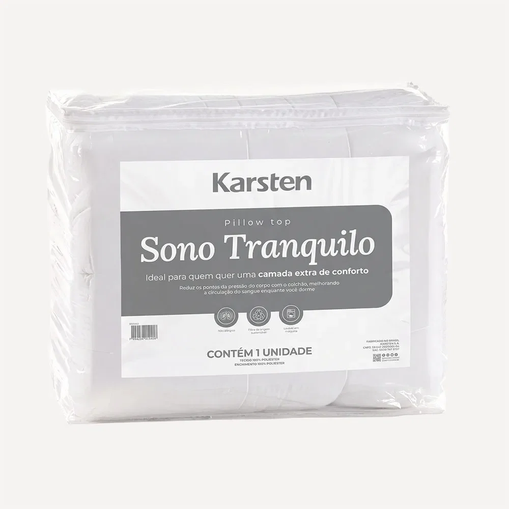 Pillow Top Queen com Fibra Siliconada Sono Tranquilo