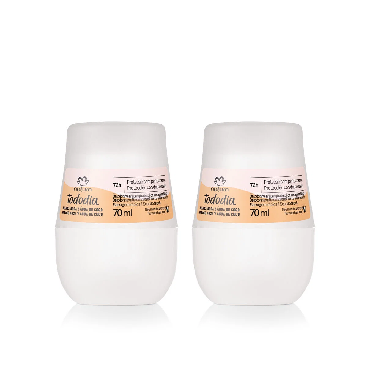 Kit Desodorantes Roll-on Tododia Manga Rosa e Água de Coco 2 produtos de 70 ml — imagem 1