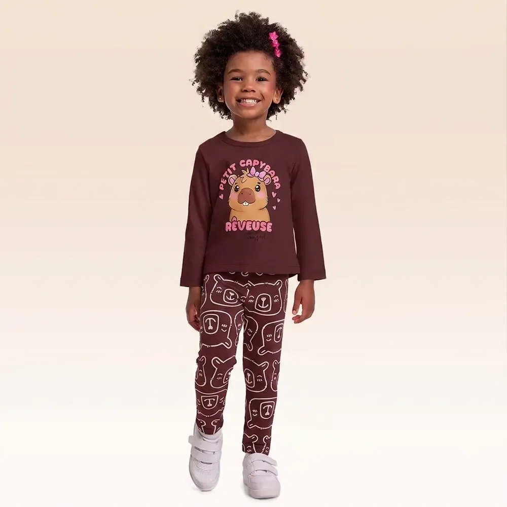 Conjunto blusa manga longa e legging