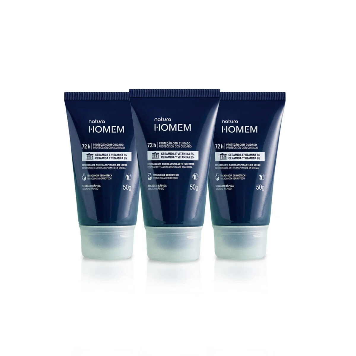 Kit Natura Homem Desodorante em Creme 3 unidades de 50 g