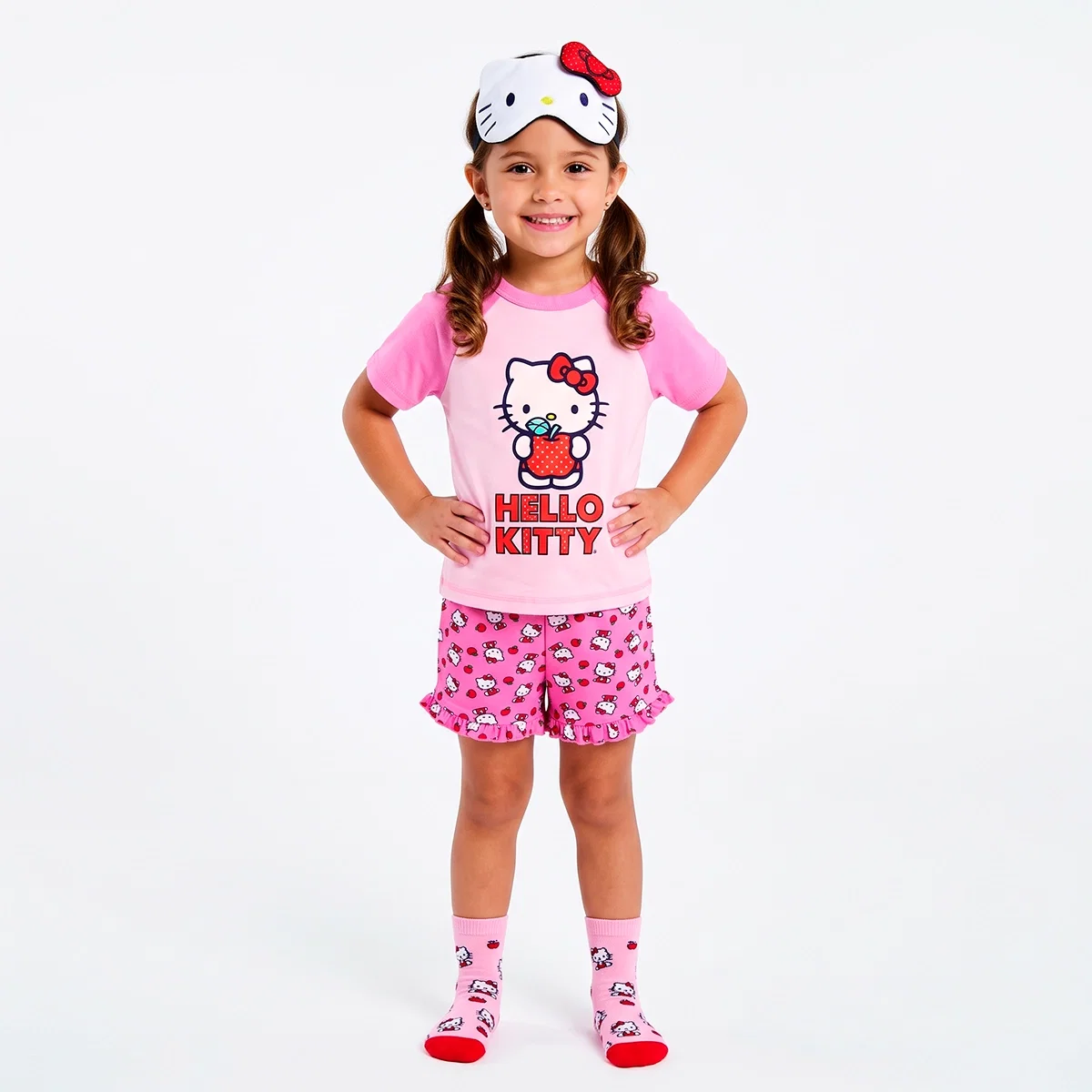 Pijama Curto Kids Hello Kitty Viscolycra Toque Especial Tip Top