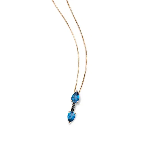 Pingente Enlace em Ouro Rosé 18k com Topázio London e Diamantes, 18.5mm — imagem 1