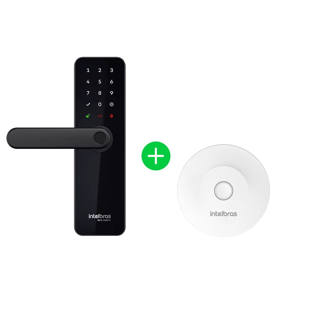 Kit Fechadura Inteligente de Embutir MFR 3000 V com Hub MCA 1002 Intelbras — imagem 1