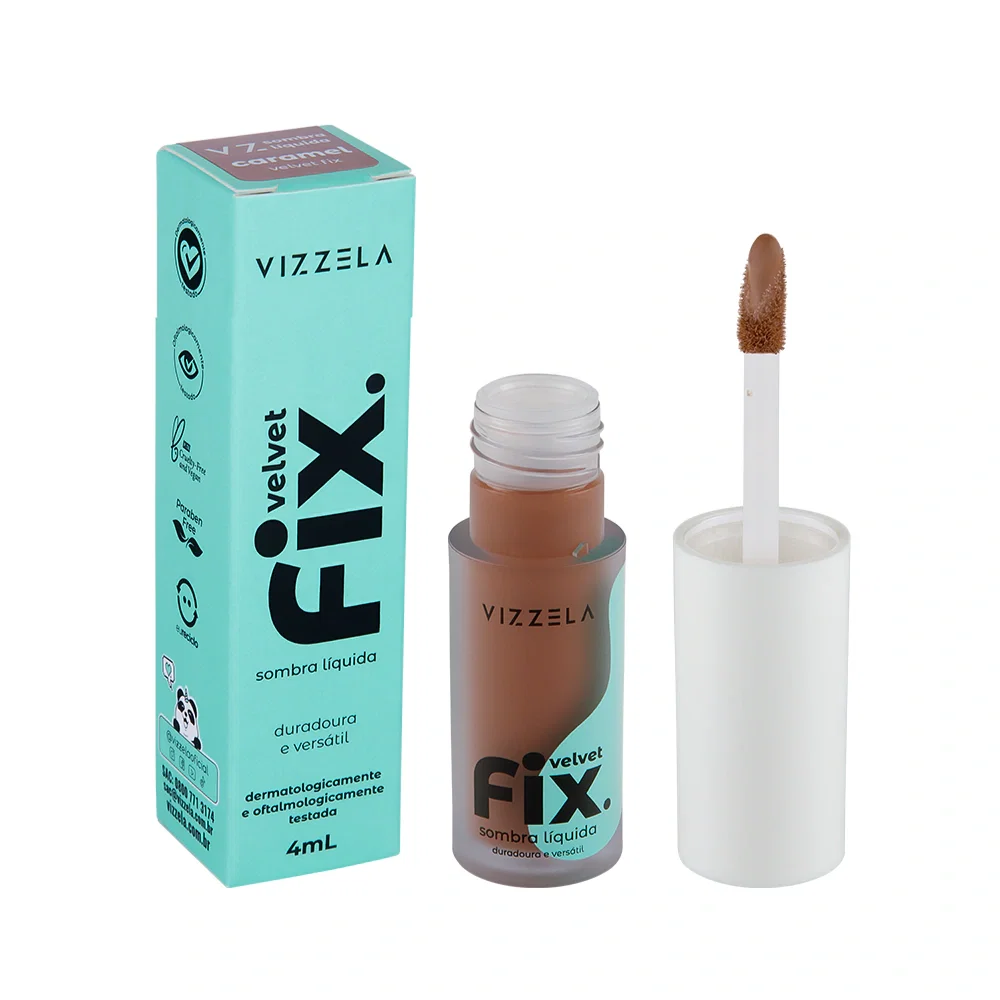 Sombra Líquida Vizzela Velvet Fix Caramel 4ml