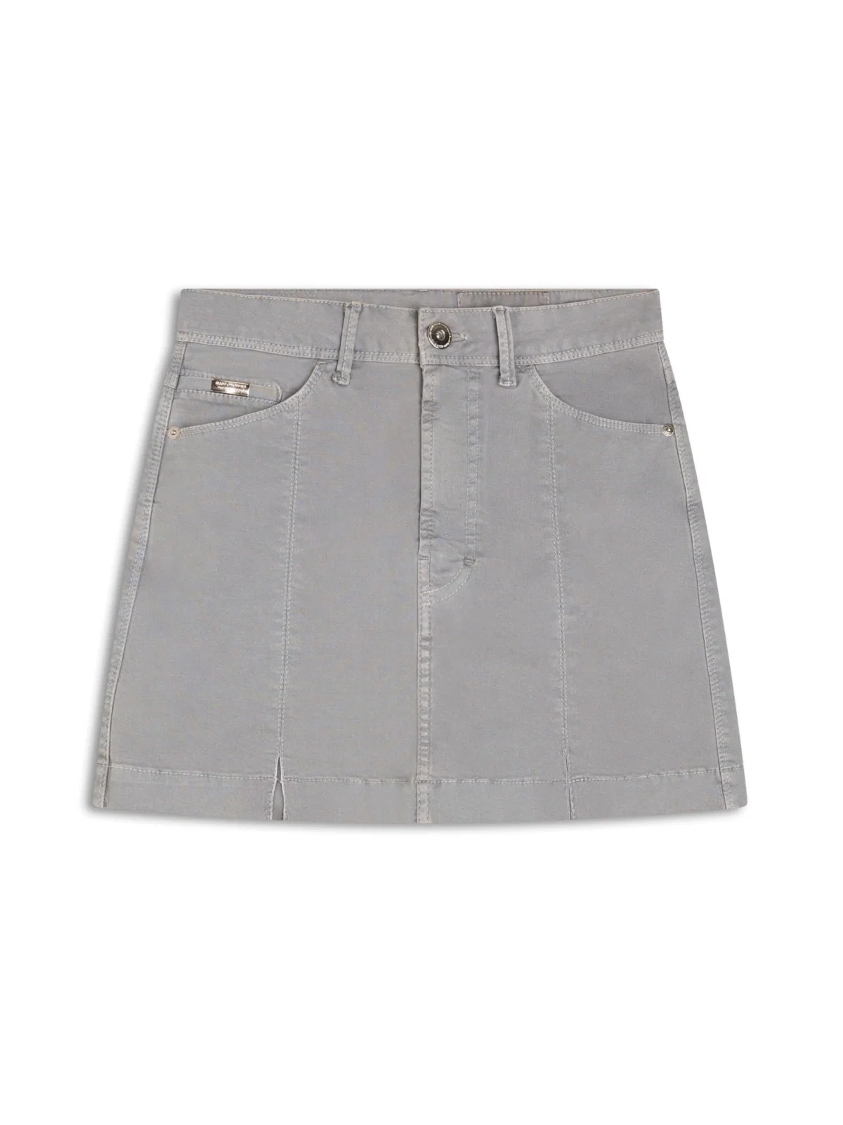 Saia Metallic Denim Emma Cinza Claro — imagem 1