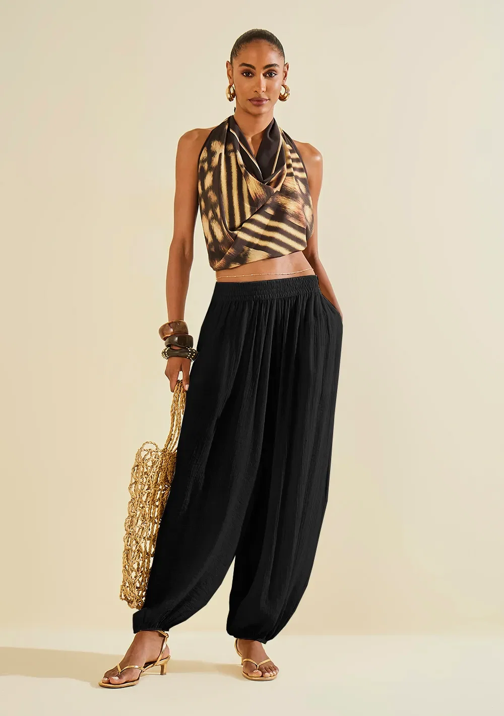 Calça Fluida Palmare Preto