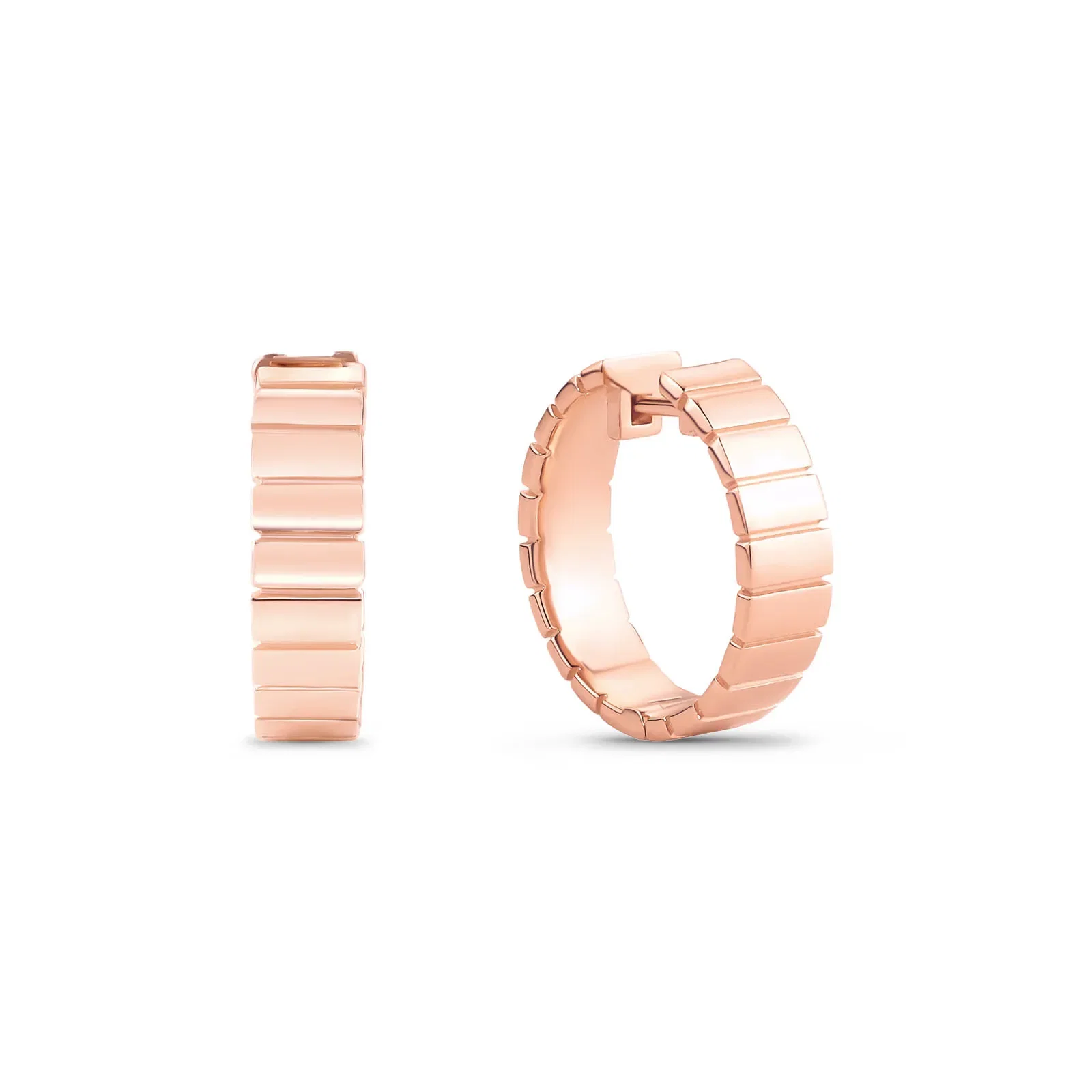Argola Life Textura em Liga Rosé com Banho de Ouro Rosé 18k, 20mm — imagem 1