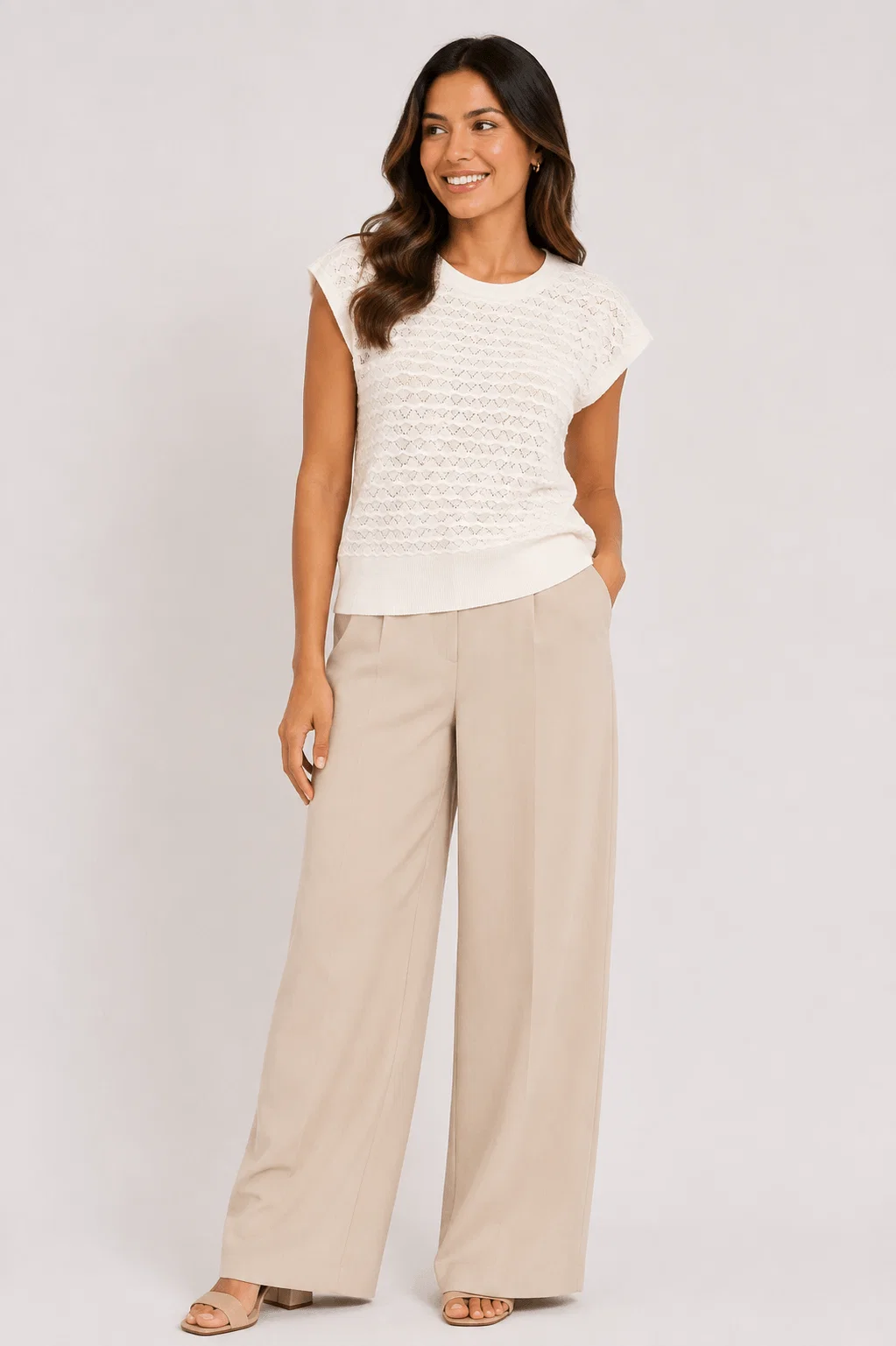 Blusa Tricot Ampla Textura - Off White