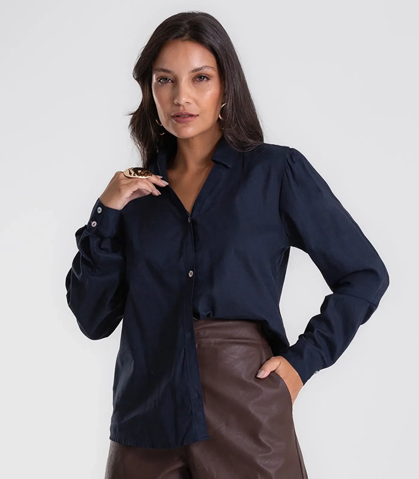Camisa Feminina Manga Longa Endless Azul