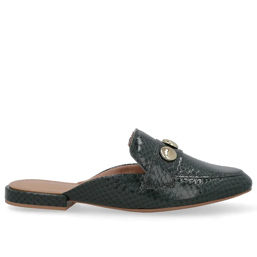 Mule Verde Salto Bloco Verniz