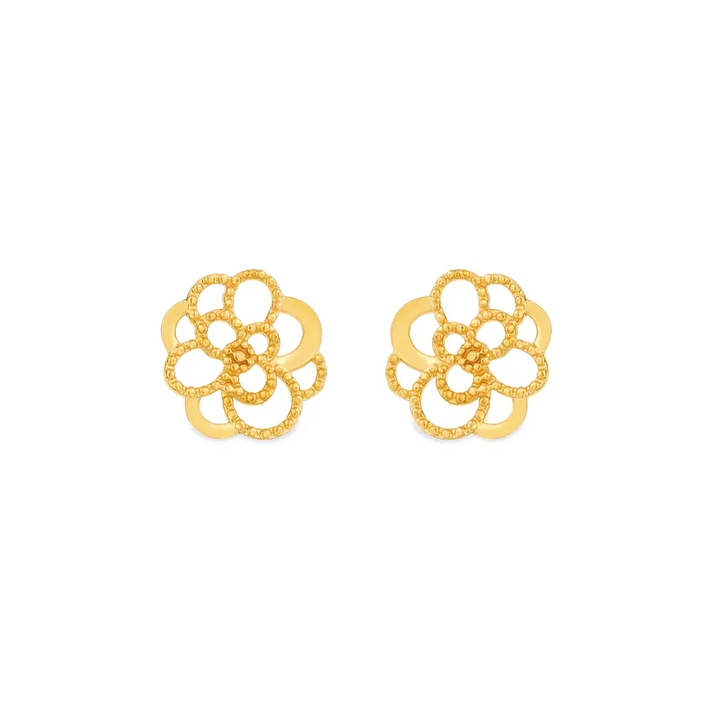 Brinco Life Begônia com Banho Ouro Amarelo — imagem 1