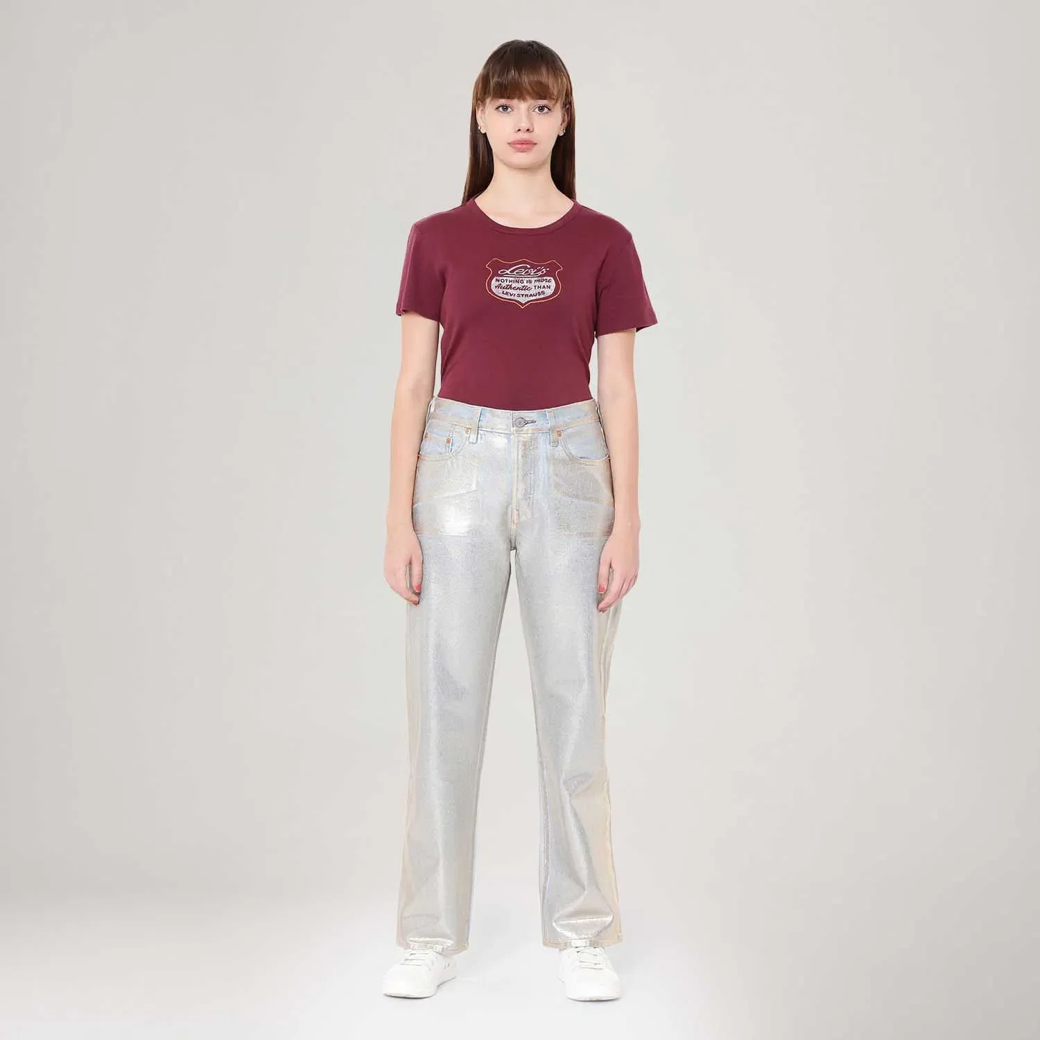 Calça Jeans Levi's® 501® '90s Ankle Metalizada — imagem 1