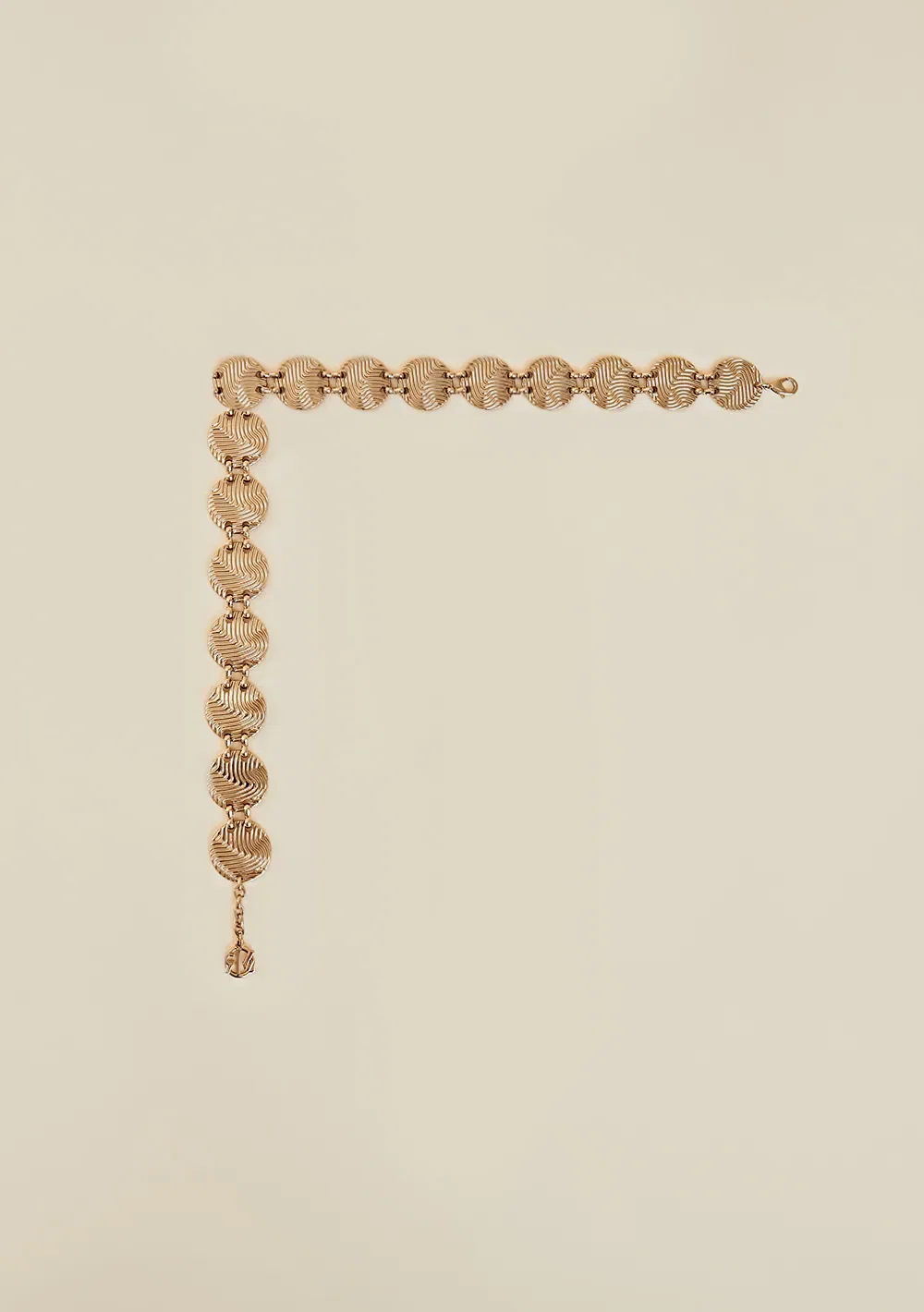 Cinto Morena Rosa Cintura Quadril Fino Texturizado Dourado