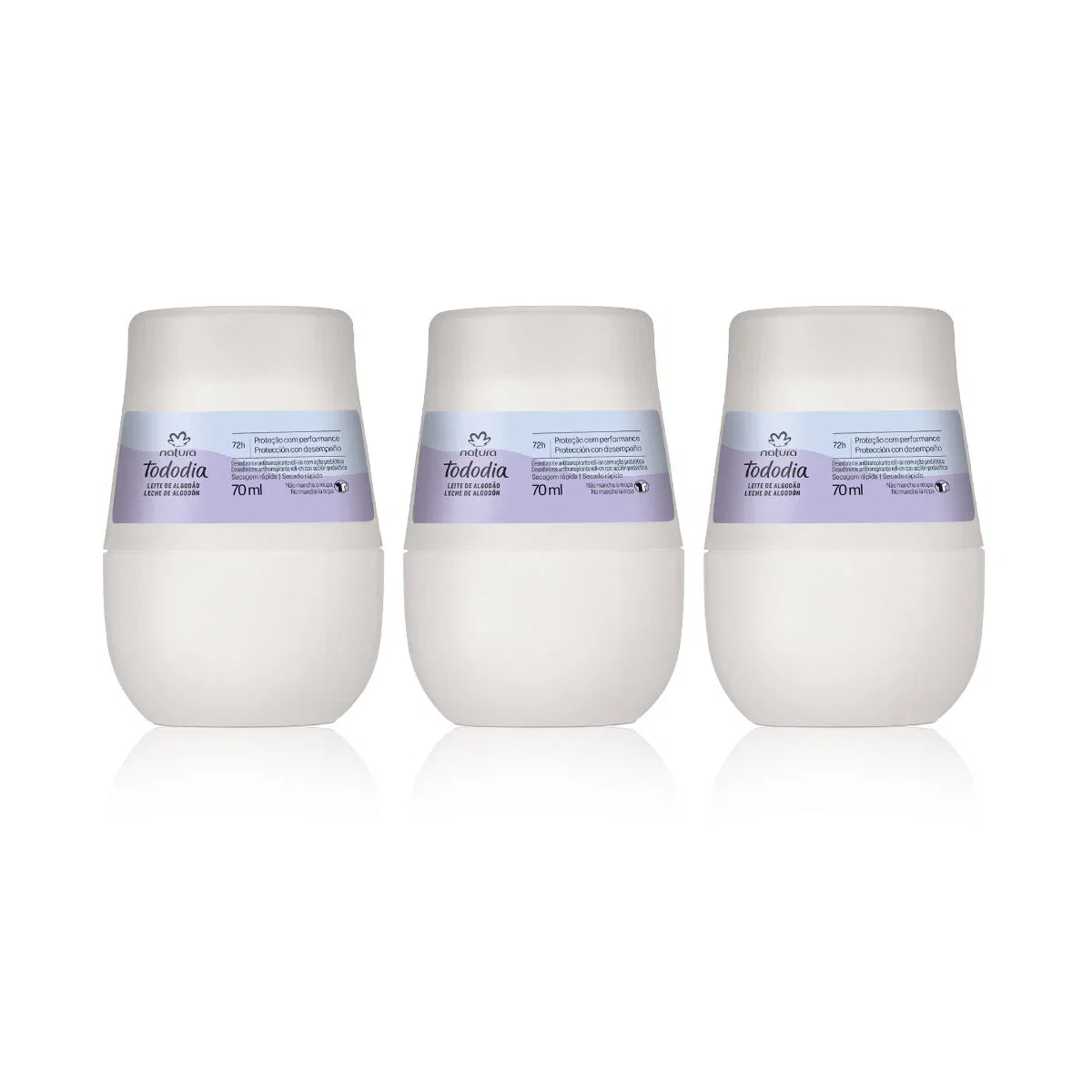 Kit Desodorante Antitranspirante Roll-on Algodão (3 unidades) — imagem 1