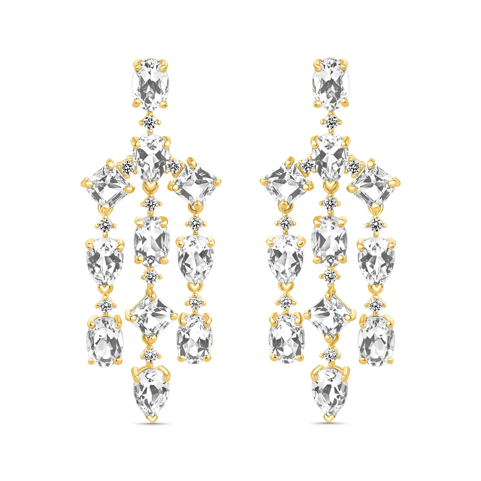 Brinco Florence em Ouro Amarelo 18k com Cristais Naturais e Diamantes 0,52 ct — imagem 1