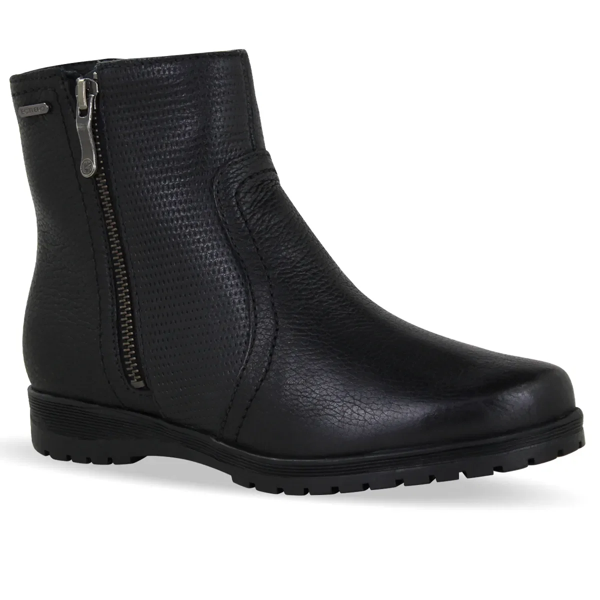 Bota Cano Baixo Couro Burnish Preto