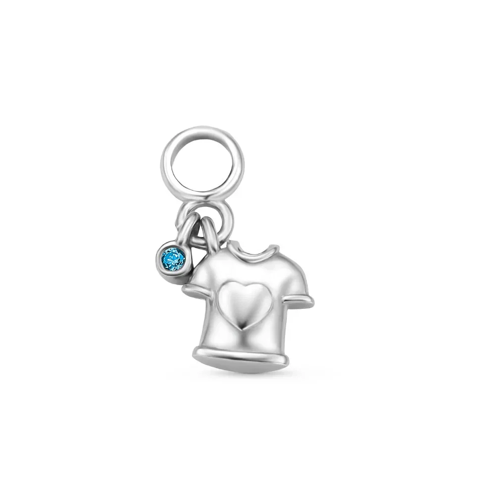 Pingente Life My Boy Camiseta em Prata 925 com Pedra Azul — imagem 1