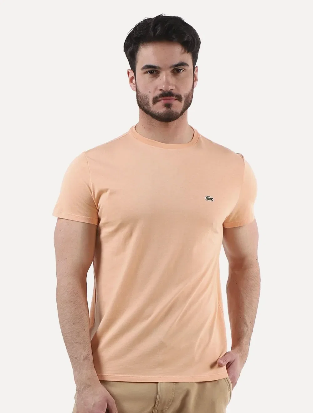 Camiseta Lacoste Masculina Jersey Pima Cotton Salmão