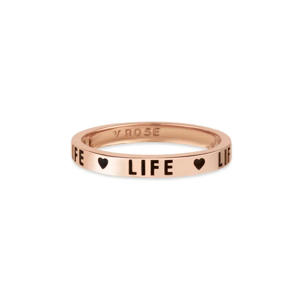 Anel Lifemania em Liga Rosé com Banho de Ouro Rosé 18k