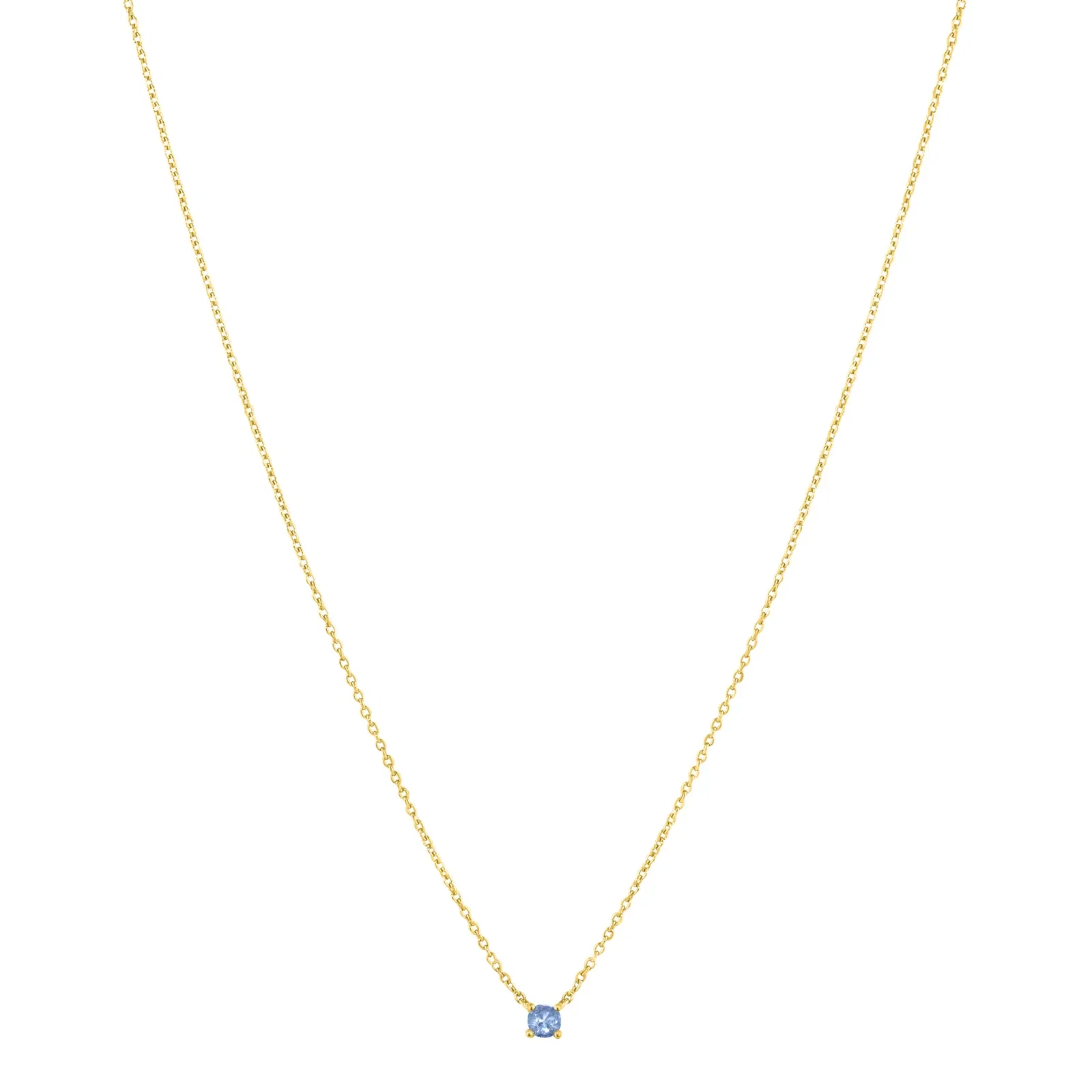 Colar Life Auba em Prata 925 com Banho de Ouro Amarelo 18k e Pedra Azul, 45cm