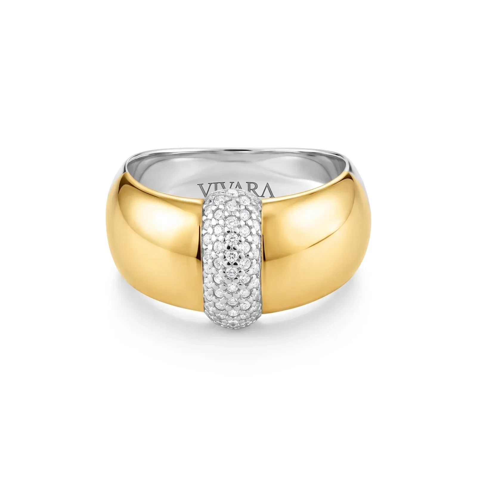Anel Santorini em Prata 925 e Ouro Amarelo 18k com Diamantes 0,26 ct — imagem 1