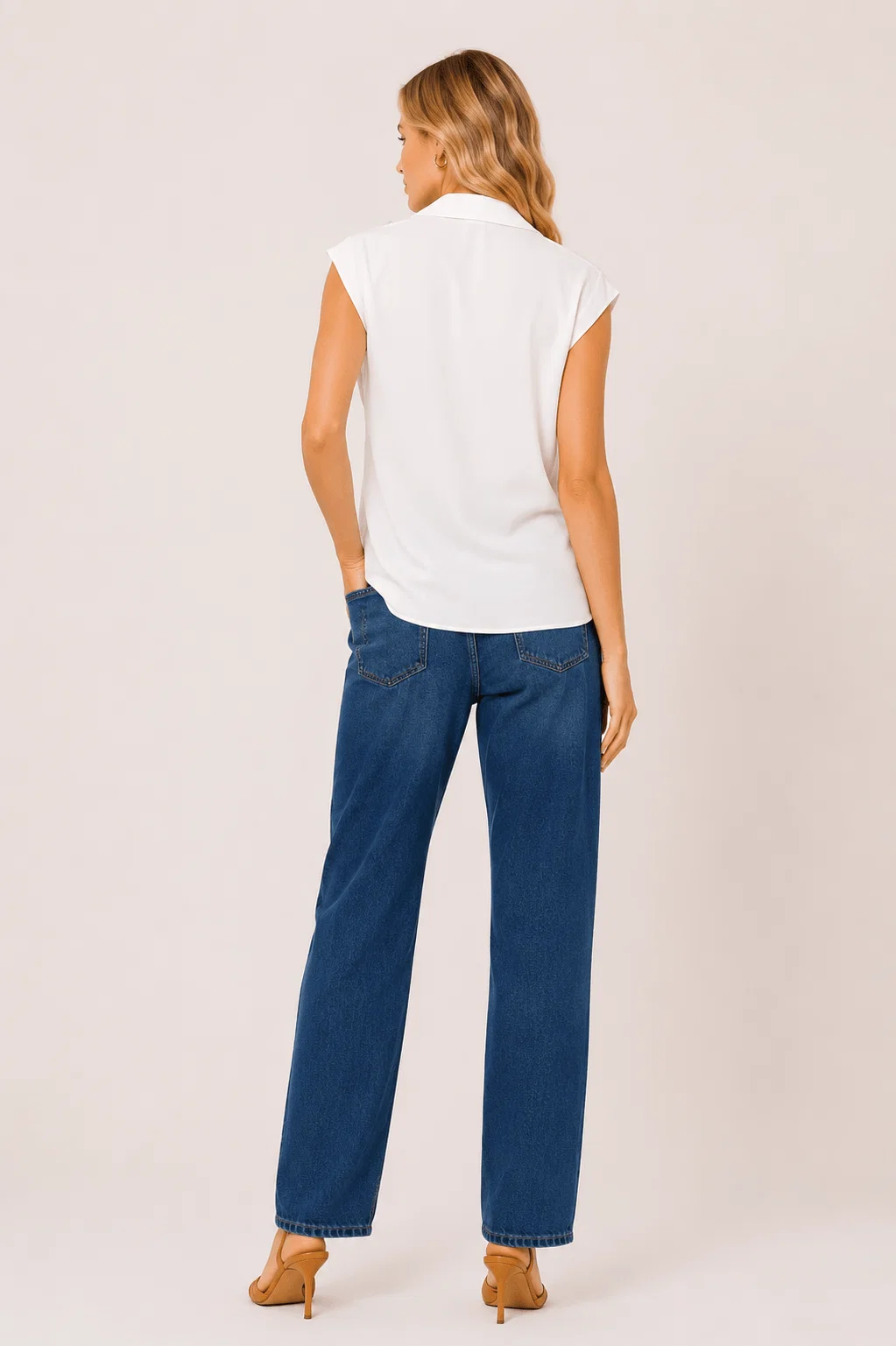 Blusa Acetinada Cache Couer Amarração - Off White